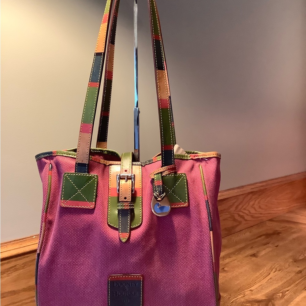 Dooney & Bourke Pink and Green Tote
